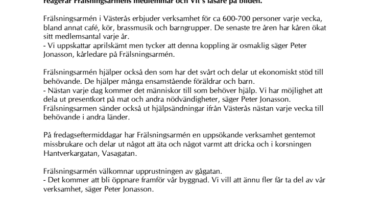 Osmakligt aprilskämt i VLT - Frälsningsarméns namn utbytt mot Alquaida