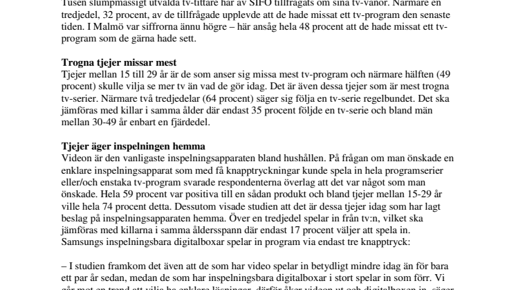 Svenskarna vill se mera tv