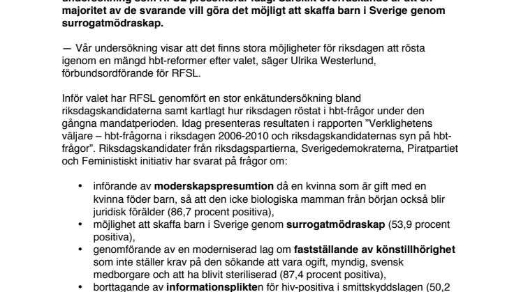 Riksdagskandidaternas syn på hbt-politik undersökt