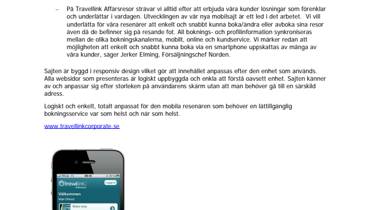 Travellink Affärsresors hela erbjudande – nu även i mobilen!
