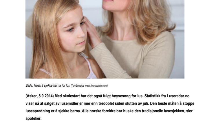 Nå er det høysesong for lusespredning – apotek rapporterer om kraftig økning i salg av lusemidler
