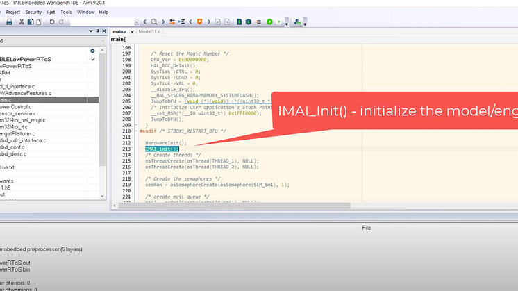 Getting started with tinyML with Imagimob AI and IAR Embedded Workbench 
