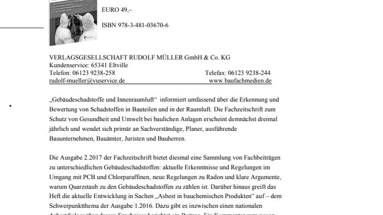 Gebäudeschadstoffe und Innenraumluft 2.2017