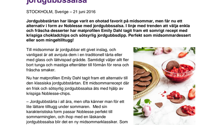  Byt midsommartårtan mot Noblesse med jordgubbssalsa