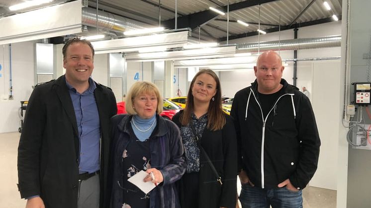 Från vänster: Polarrenens vd Lars Wikman, Senior Advisor och f.d. vd Elisabet Nilsson-Singh, verksamhetskoordinator Kajsa Hansson och fastighetsskötare Mikael Lundgren.