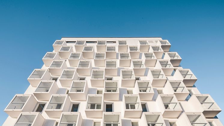 Bostadshuset “As Oy Viuhka”  som vann arkitekturpris 2016 för Bästa betongprojekt i Finland, med fasadelement från TMB och övriga element från  Parma Oy, Strängbetongs systerföretag i Finland.