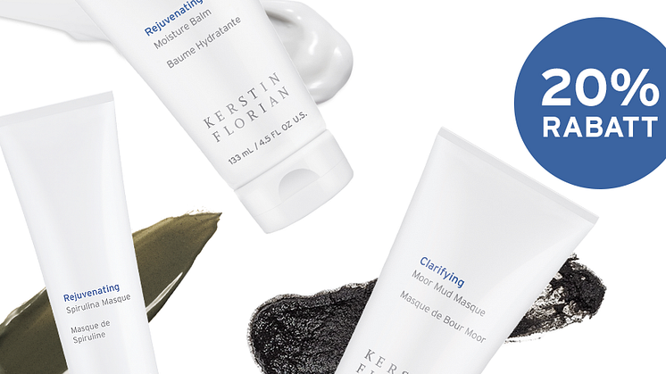 20% rabatt på utvalda ansiktsmasker från Kerstin Florian.