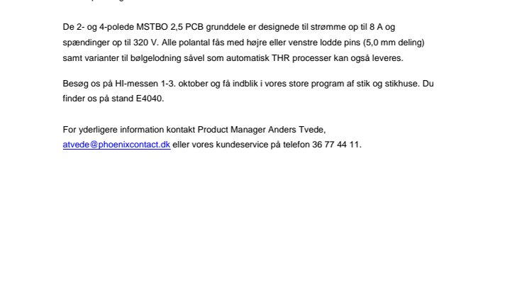 ​  Tilslutningsteknologi til ME og ME-MAX huse