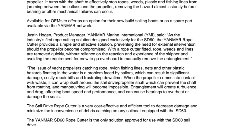 PR July 2023 - YANMAR Introduces SD60 Sail Drive Rope Cutter.FINAL.pdf