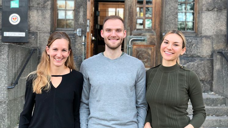 Elina Warde, Christian Ansesund och Isabel Norlin, studenter på Nackademin