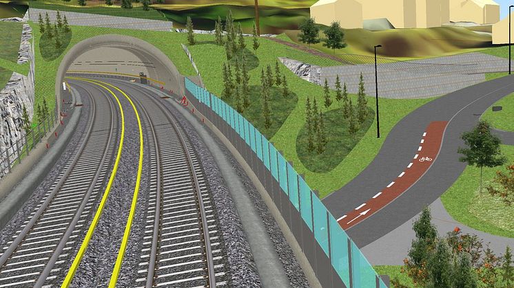 Sporveien planlegger å legge T-banen i tunnel fra Hellerud mot Bryn (illustrasjon: Sporveien).
