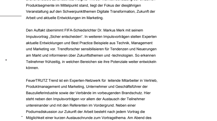 FeuerTRUTZ Trend 2017 – Netzwerk für Entscheider