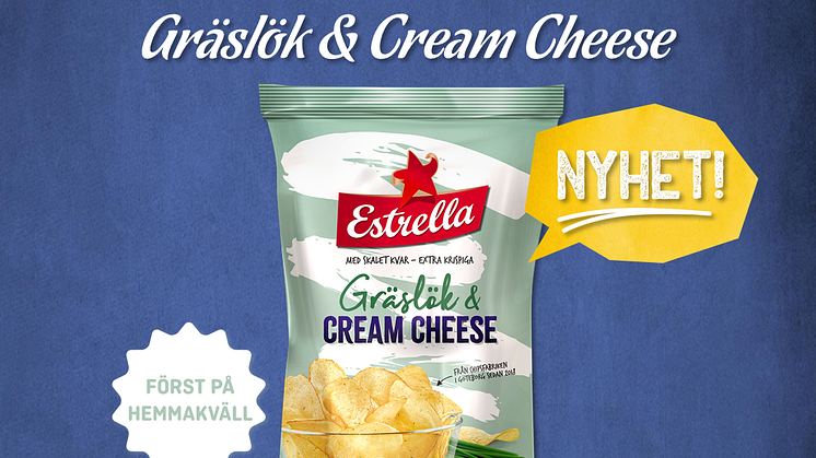 Potatischips från Estrella med smak av Gräslök & Cream Cheese vecka 30 2018
