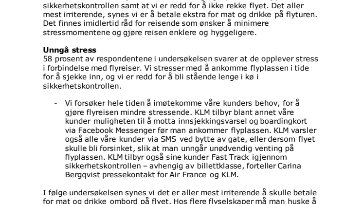 Unngå stress på flyreisen