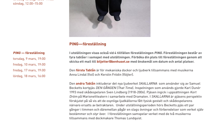 KARL DUNÉR | PING | verklista