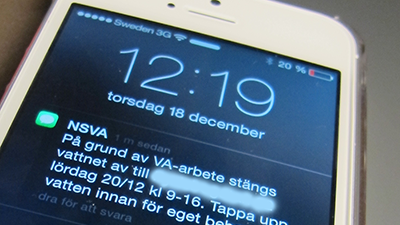 NSVA testar driftinformation via SMS
