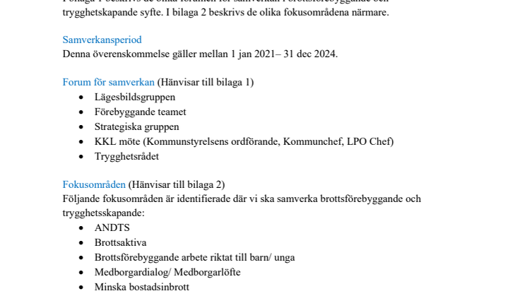 Samverkansöverenskommelse mellan Bromölla kommun och Polismyndigheten 2021-2024