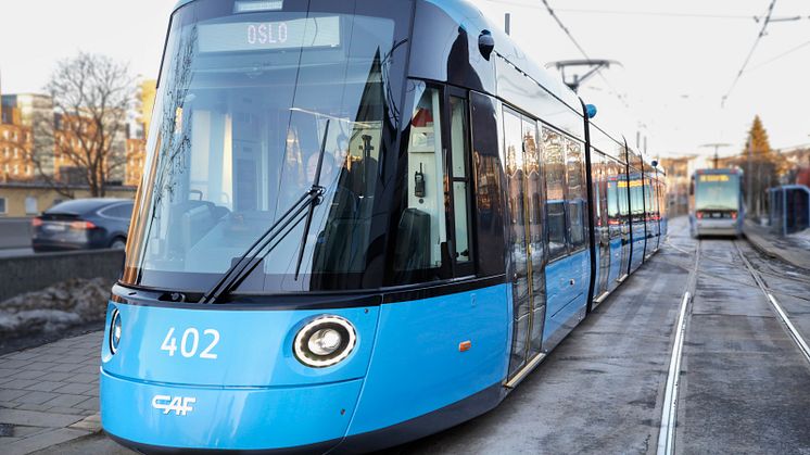En av Oslos nye trikker. Foto: Sporveien