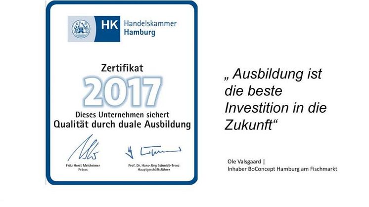 BoConcept am Fischmarkt: Investition in die Zukunft: Wir bilden aus!