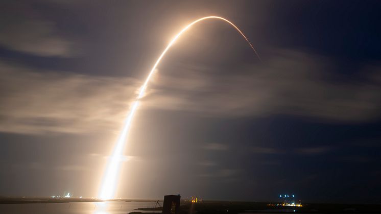 Bild av den aktuella raketuppskjutningen som skedde från Florida, USA.