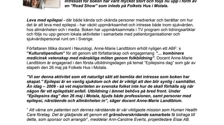 BOK OM EPILEPSI BLIR TILL ROAD SHOW