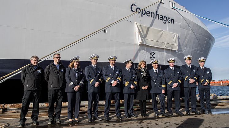 Scandlines’ nye hybridfærge døbt M/F Copenhagen