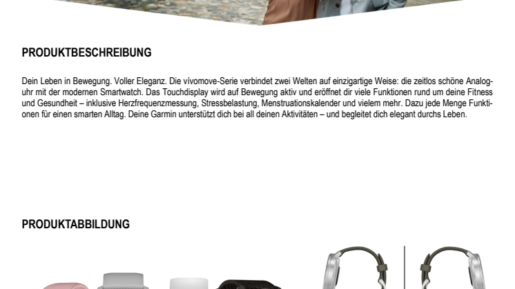 Datenblatt Garmin vívomove Serie CE
