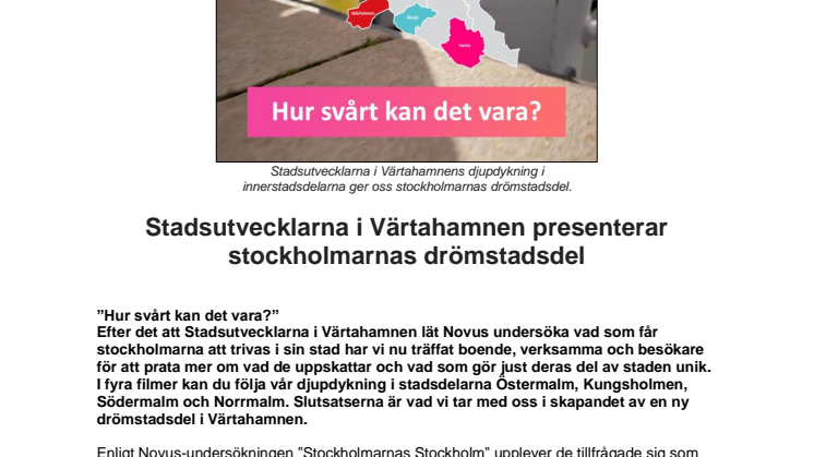 Stadsutvecklarna i Värtahamnen presenterar stockholmarnas drömstadsdel