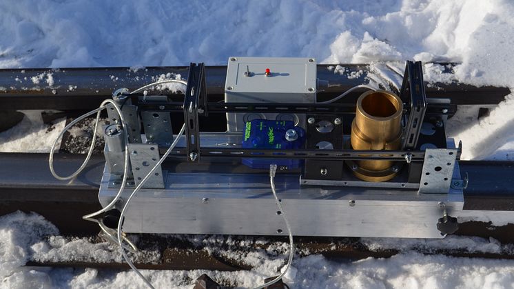 Järnvägsuppfinning framtagen av forskare vid Luleå tekniska universitet som kan mästa slitage på spår med snö och is
