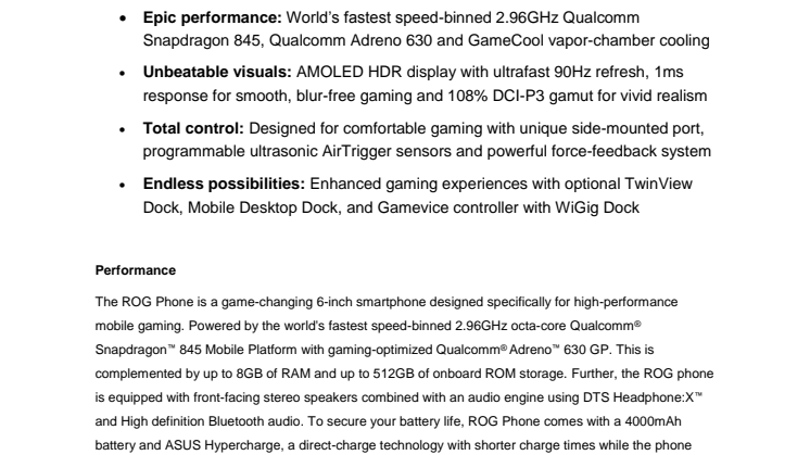 ROG Phone is now released in Finland