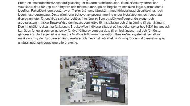 Nya BreakerVisu Complete Solution minskar installations- och programmeringskrav
