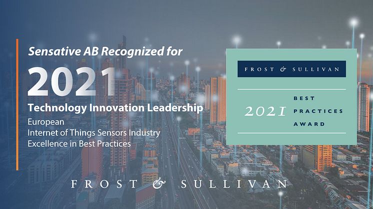 Sensative recognized with Frost & Sullivan 2021 award for IoT excellence