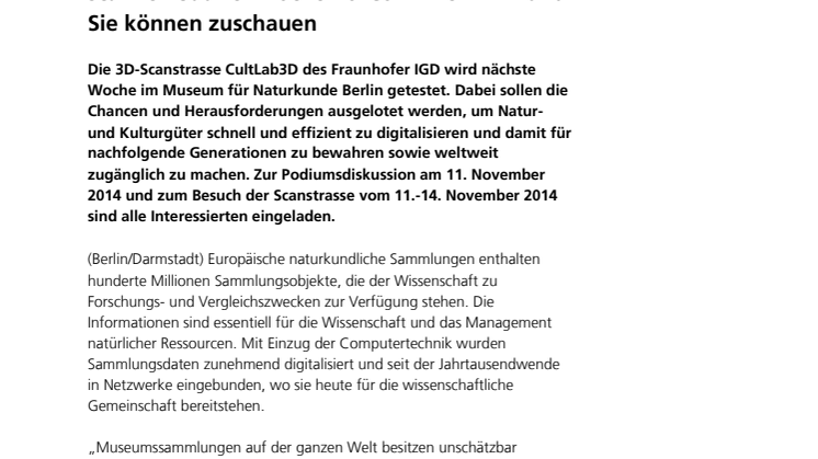 Sammlung öffne Dich: Fraunhofer-Forscher scannen Saurierknochen & Co. in Berlin — und Sie können zuschauen