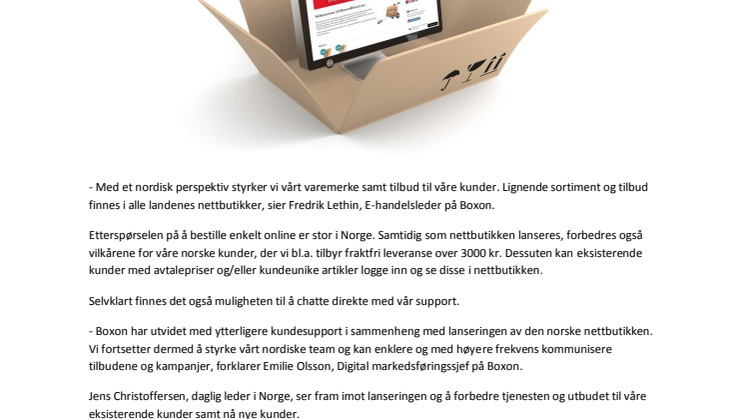 Boxon fortsätter sin nordiska e-handelssatsning med webshop i Norge