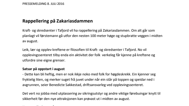 Rappellering på Zakariasdammen