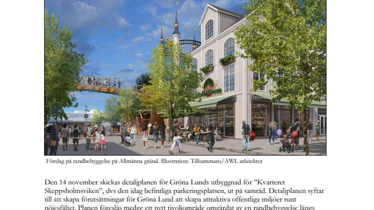 Gröna Lunds utbyggnadsplaner skickas ut på samråd
