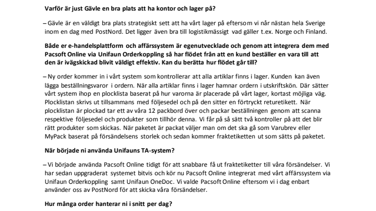 Partykungen.se ökar kundnöjdheten med hjälp av Unifaun OneDoc!