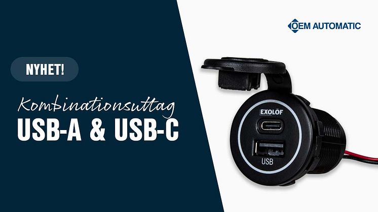USB-A Och USB C | Enkel montering  | Inspänning i multivolt 8-34VDC