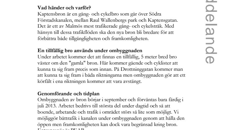 Kaptensbron byggs om