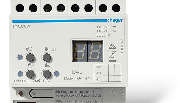 KNX DALI-gateway  TYA670W, E-nr. :17 397 70