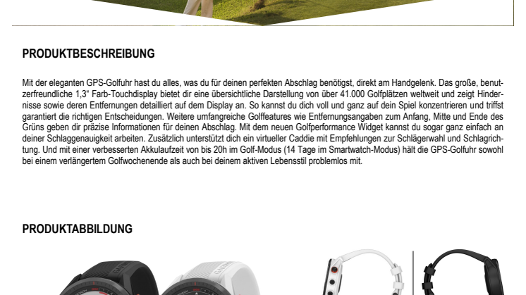 Datenblatt Garmin Approach S62