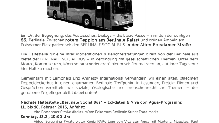BERLINALE SOCIAL BUS: Komm Se rein - könn Se rausmoderieren