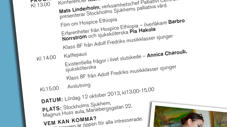 En dag för palliativ vård - Inbjudan till Världshospicedagen 12 oktober 2013