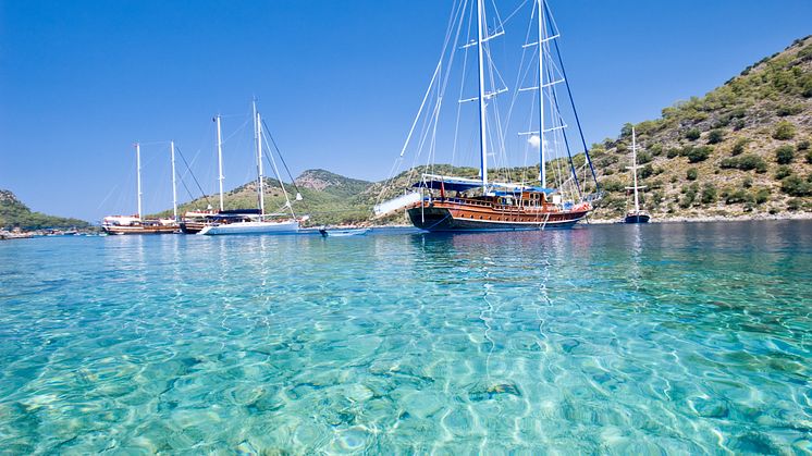Gülletbåtar på Turkiets västkust.