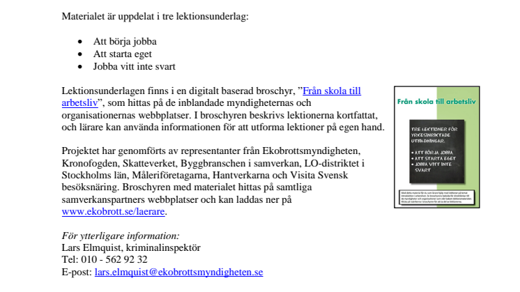 Ny introduktion till arbetslivet för yrkeselever