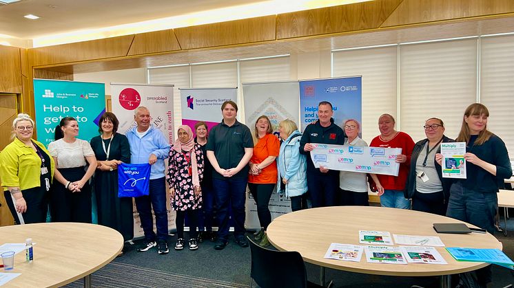 Organisations gather at ng homes October Community Information and Advice event in Saracen House, Possilpark.