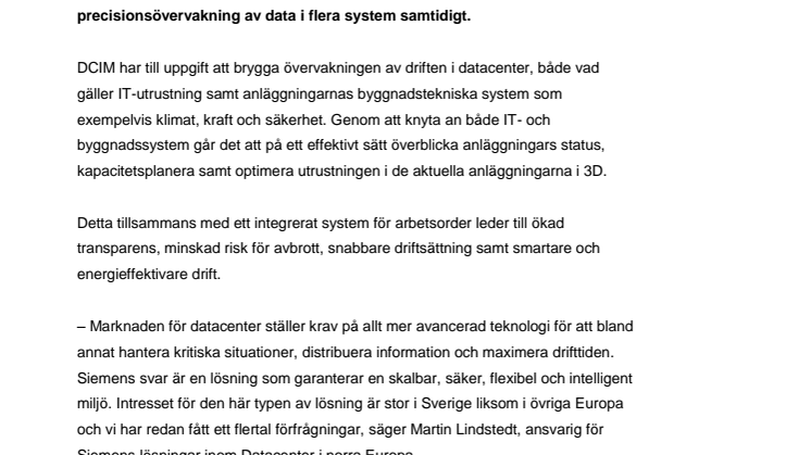 Siemens lanserar lösningar för nästa generations datacenter