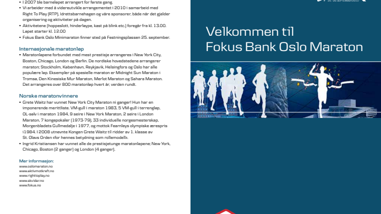 Faktafolder Fokus Bank Oslo Maraton2010
