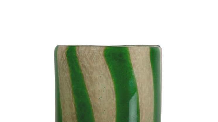 CANDLE HOLDER CALORE CURVE M green/Beige - BYON SS22