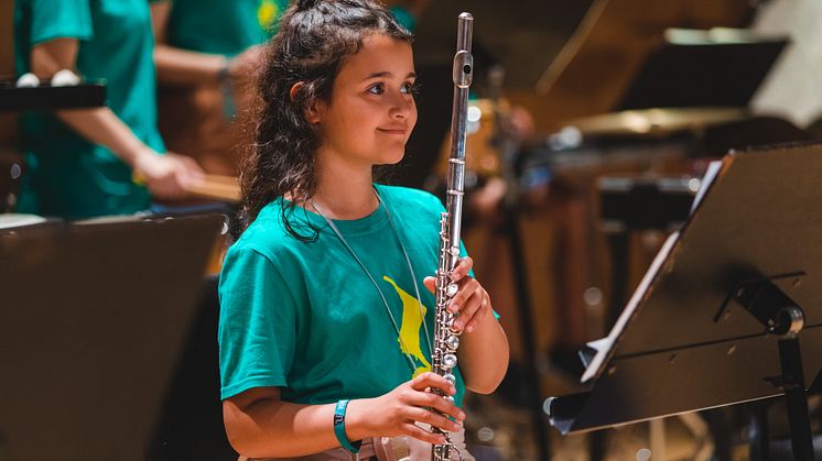 Medverkande vid musiklägret Side by Side by El Sistema.